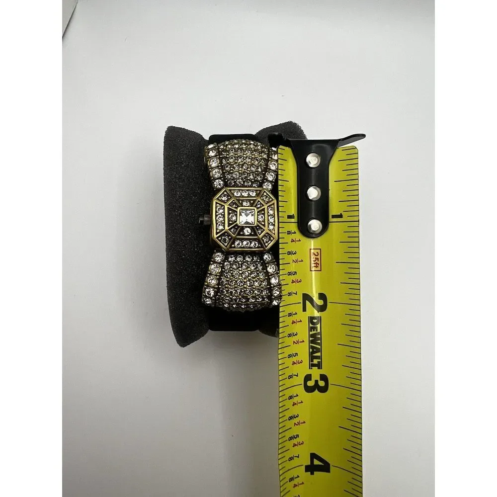 Heidi Daus Clear Swarovski Crystal‎ Bow Wristwatch - Needs Battery
